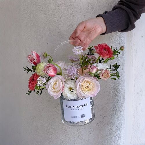 亚克力花盒520情人节手提盒透明鲜花插花盒花艺材料花店包装花盒