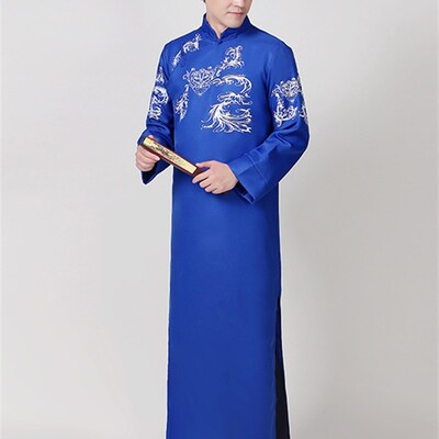 德云华服相声服中国风长袍大褂民国长衫大码古装班服表演出服秋冬