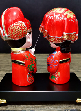 中国风结婚礼物国潮婚庆礼品婚房新郎新娘摆件特色手工艺品送情侣