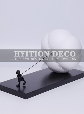 创意气球小孩摆件酒店大厅样板间儿童房卧室客厅玄关卡通雕塑软装