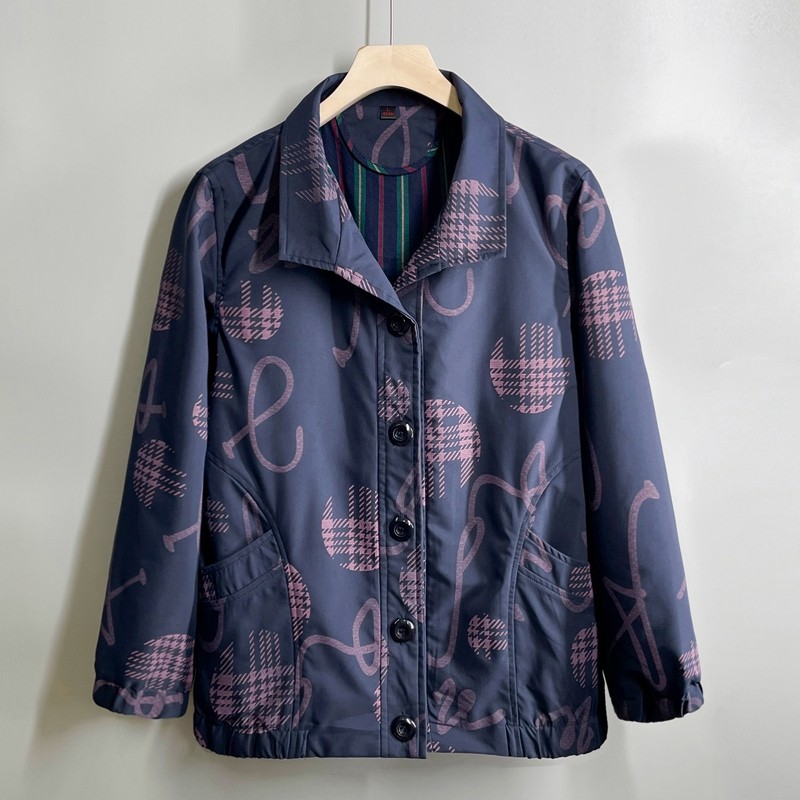 妈妈春装外套老太太休闲大码夹克上衣中老年人女奶奶春秋薄款风衣