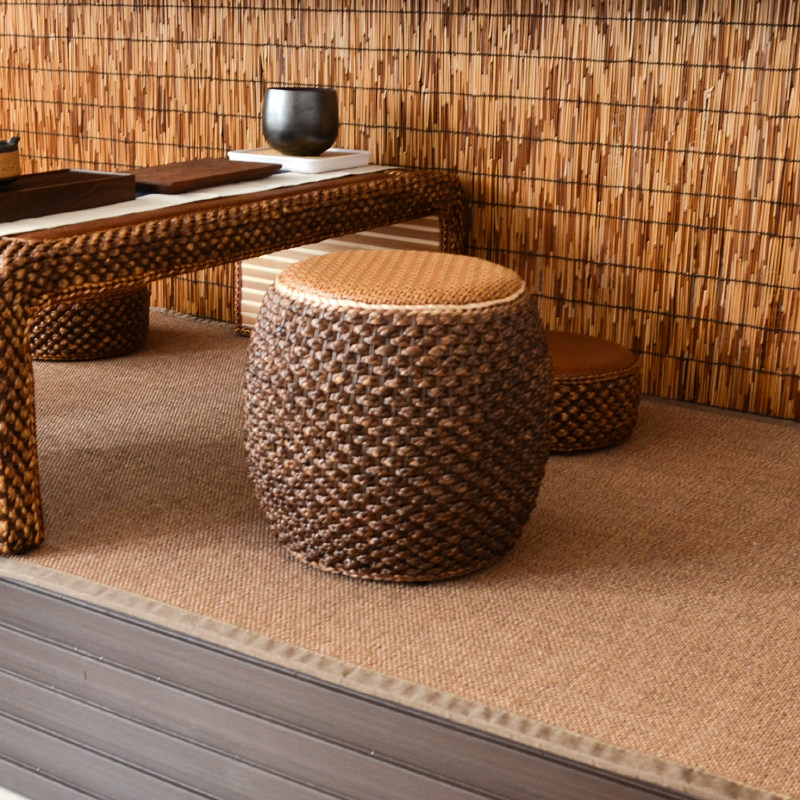 藤编庭院坐凳阳台中式实木小圆凳手编客厅沙发坐墩换鞋凳茶几矮凳,住宅家具,庭院凳,淘宝优惠券,粉丝福利购,淘宝优惠卷