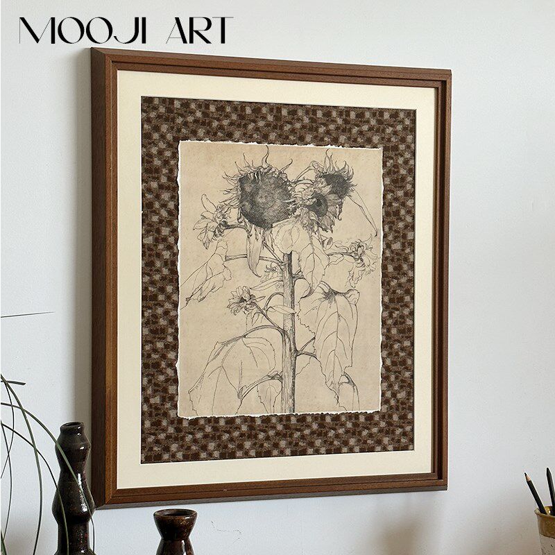 耀阳】木吉艺术法式复古客厅装饰画中古风高级感卧室床头壁画