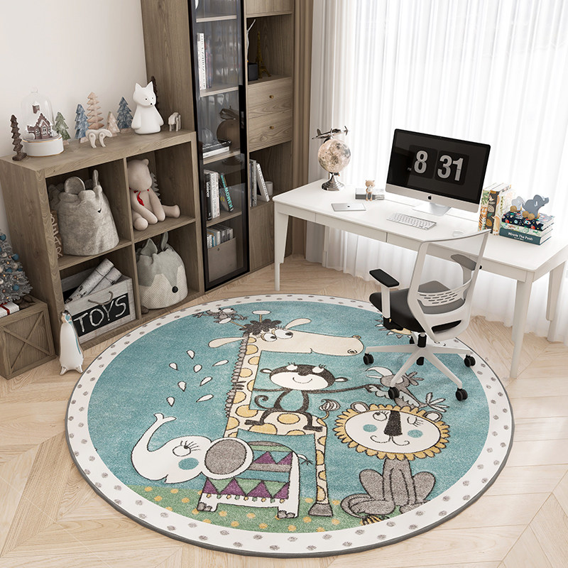 圆形地毯客厅儿童房阅读区卧室床边垫学习椅书桌转椅防滑地垫静音,居家布艺,家用脚垫,淘宝优惠券,粉丝福利购,淘宝优惠卷