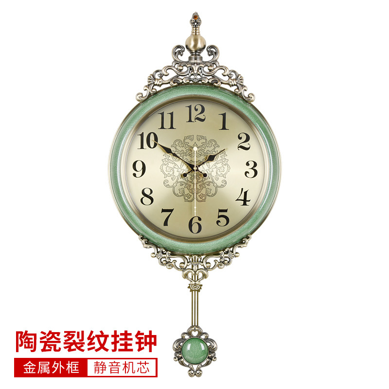 欧式客厅挂钟时尚钟表壁挂表复古静音墙时钟卧室家用艺术创意大气