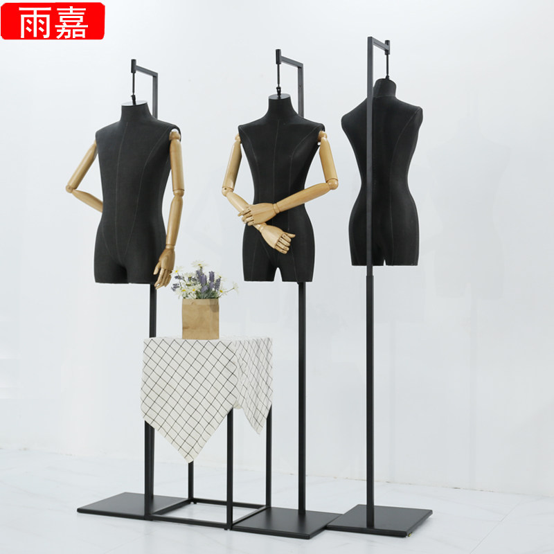 高档服装店橱窗吊挂模特道具女装半身人台展示架全身男装模特架子