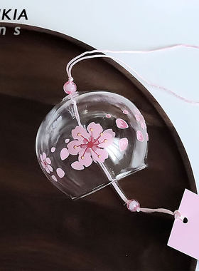 叮咚叮当 叩响一个人的名字江户风情桜花小风铃中古玻璃vintage