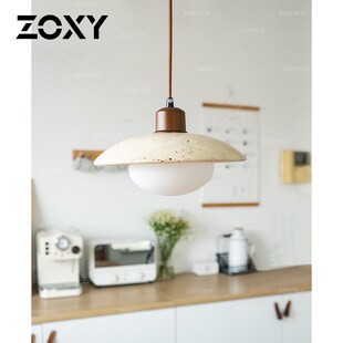 zoxy佐夕 复古侘寂风黄洞石餐厅吊灯北欧民宿设计师床头过道灯具