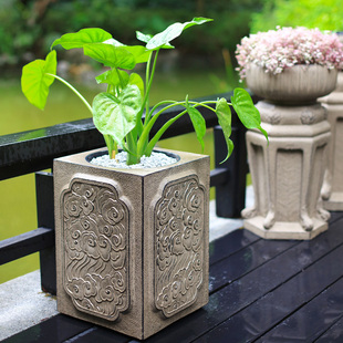 汉韵堂长方形绿植花盆阳台装饰长条绿萝水培户外花槽庭院花园布置