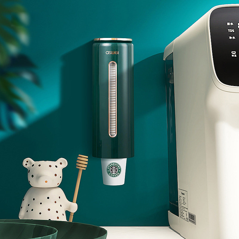 自动取杯架纸杯架放一次性杯子水杯收纳盒神器饮水机落杯器置物架