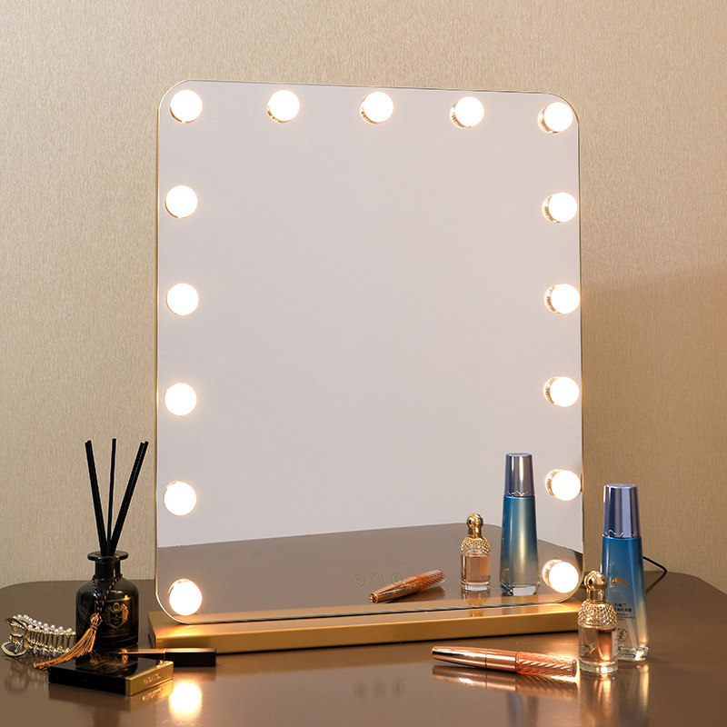 大号化妆镜台式led镜子充电家用带灯智能梳妆镜补光镜梳妆台桌面