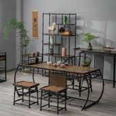 新中式 多宝阁茶叶展示陈列柜文玩摆件器具置物竹编艺复古博古架子
