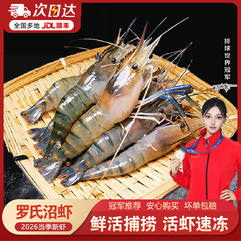 百鲜洽罗氏虾鲜活冷冻新鲜大头虾超大虾巨型淡水河虾海鲜水产虾类