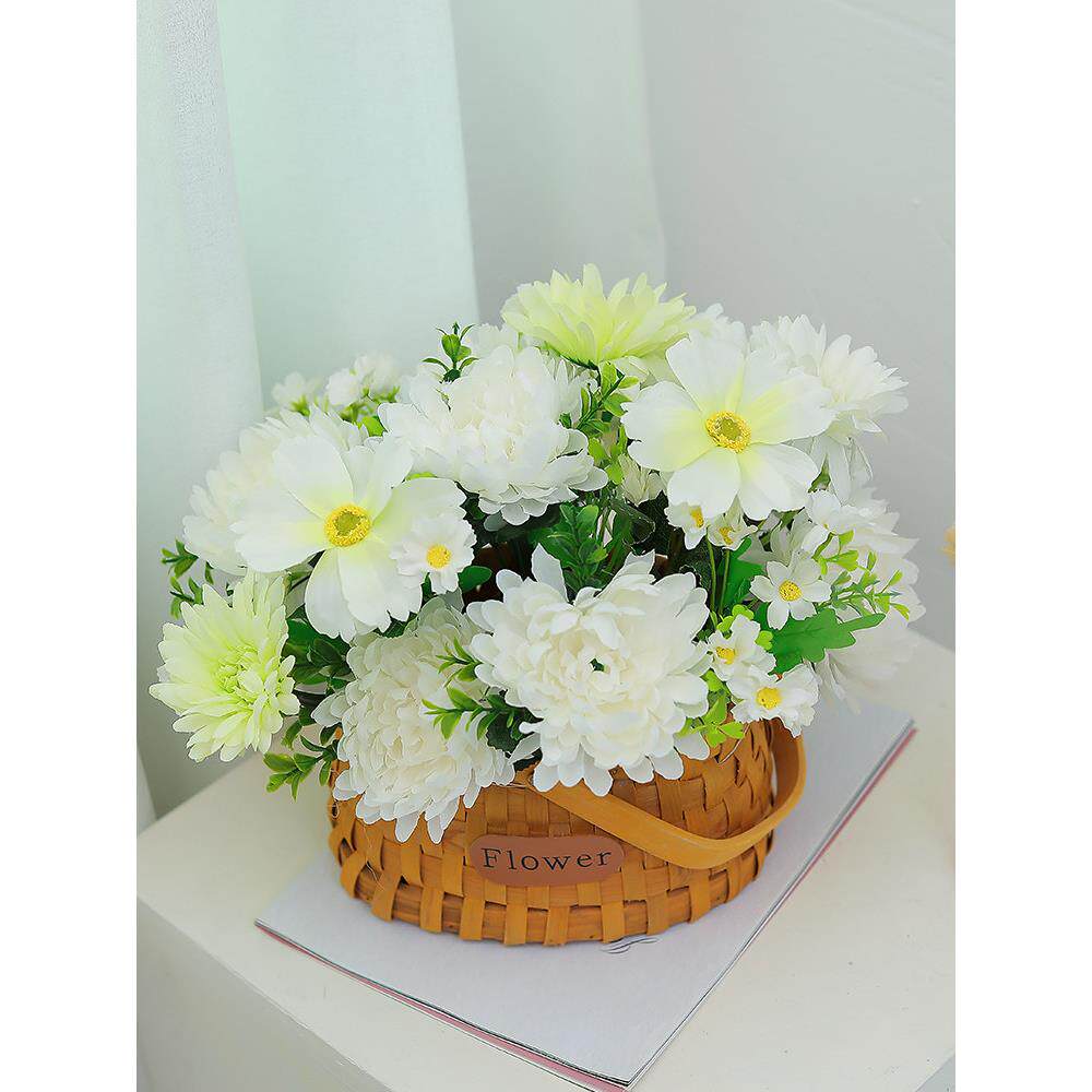 清明彷真花塑料花清明节花束永生花摆件扫墓花墓碑用品祭祀花菊花