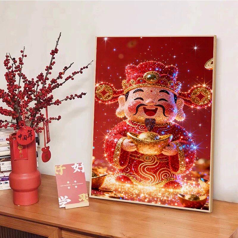财神滚滚5d钻石画满钻2026马年新款贴钻人物客厅手工diy黏贴闪钻