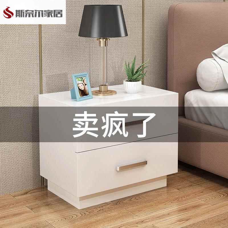 包邮实木小床头柜宽/长40高45-50cm田园带锁收纳柜子迷你两层抽屉