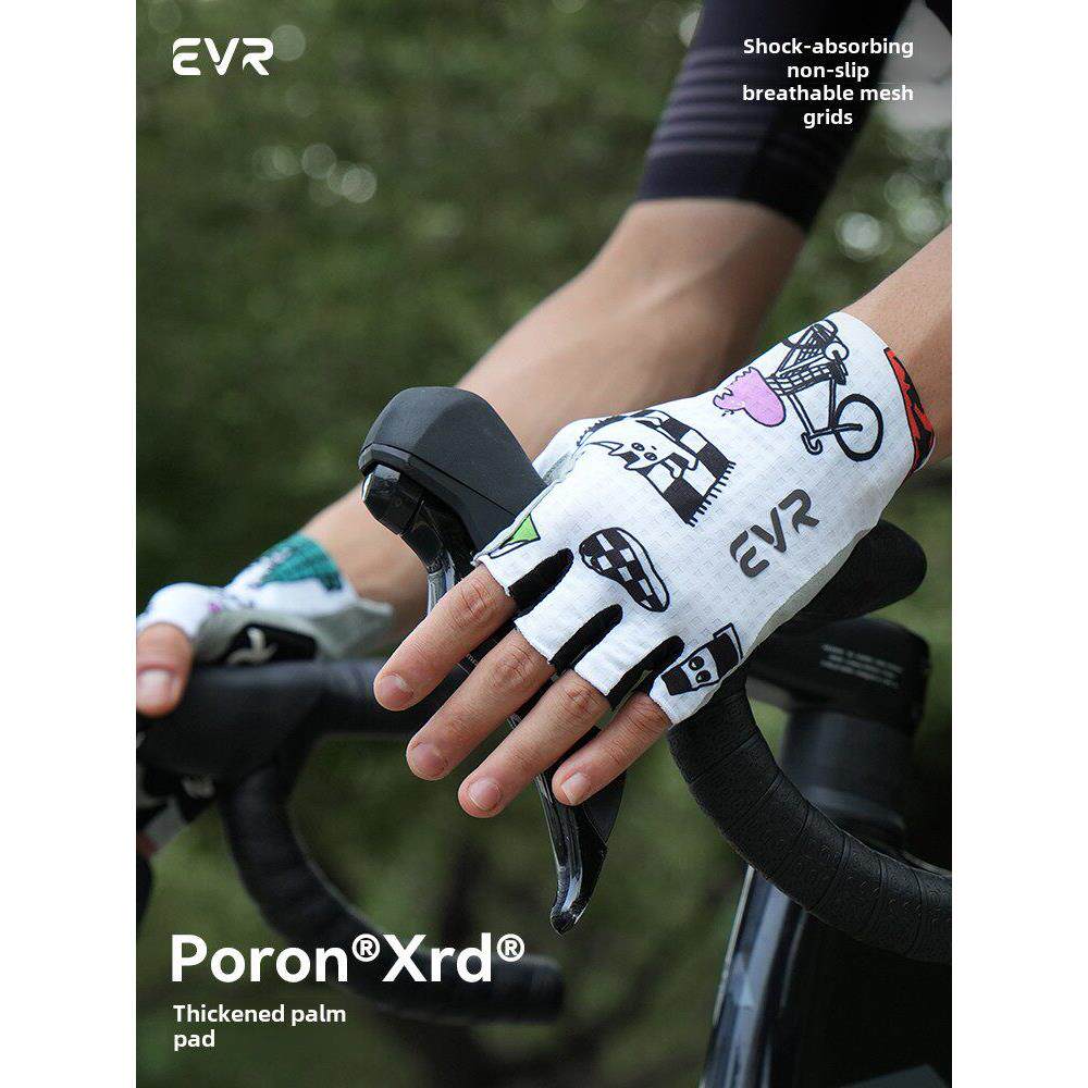 evr -缓冲短手指自行车手套道路自行车透气半指手套摩托车运动户
