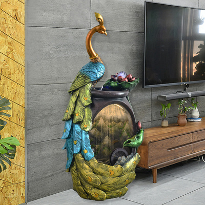 大型落地中式流水喷泉摆件客厅室内水系景观招财家居装饰开业礼品