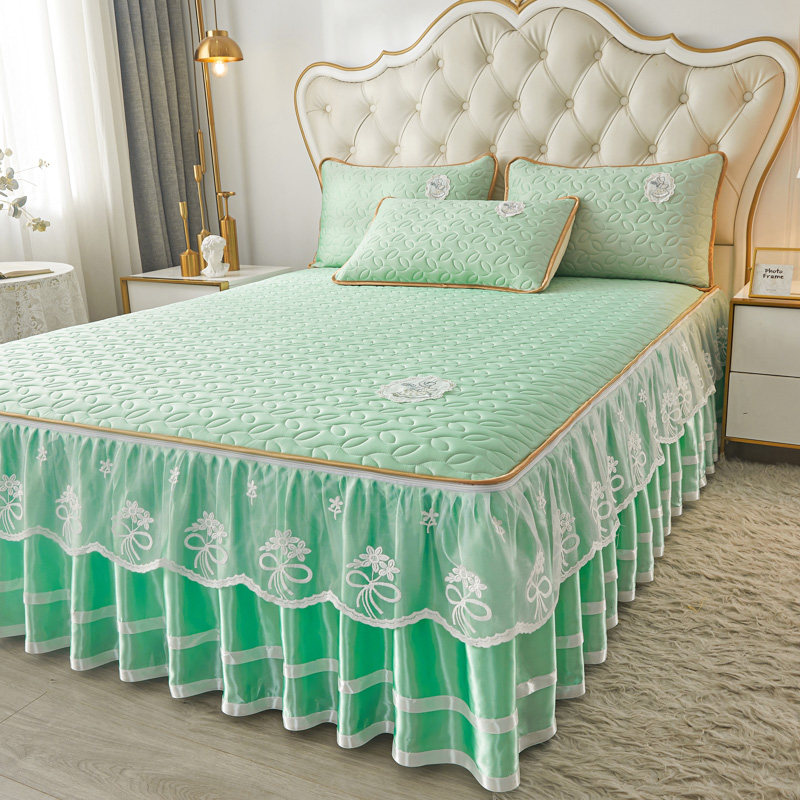 可拆卸床裙款乳胶凉席三件套全包床笠式床罩冰丝凉席夏季空调席子,床上用品,乳胶席,淘宝优惠券,粉丝福利购,淘宝优惠卷