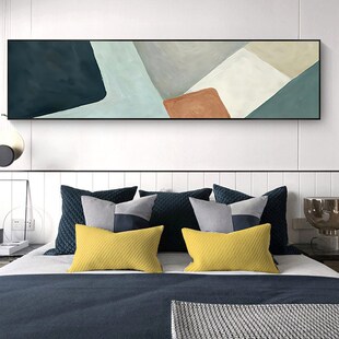 轻奢意式横版卧室装饰画高级感房间主卧床头挂画极简抽象客厅壁画