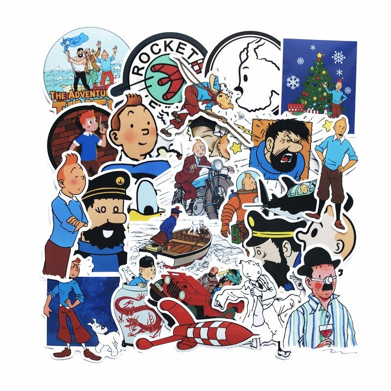25张丁丁历险记卡通动漫人物贴纸行李箱笔记本电脑手机平板装饰贴,文具电教/文化用品/商务用品,贴纸/立体贴纸,淘宝优惠券,粉丝福利购,淘宝优惠卷