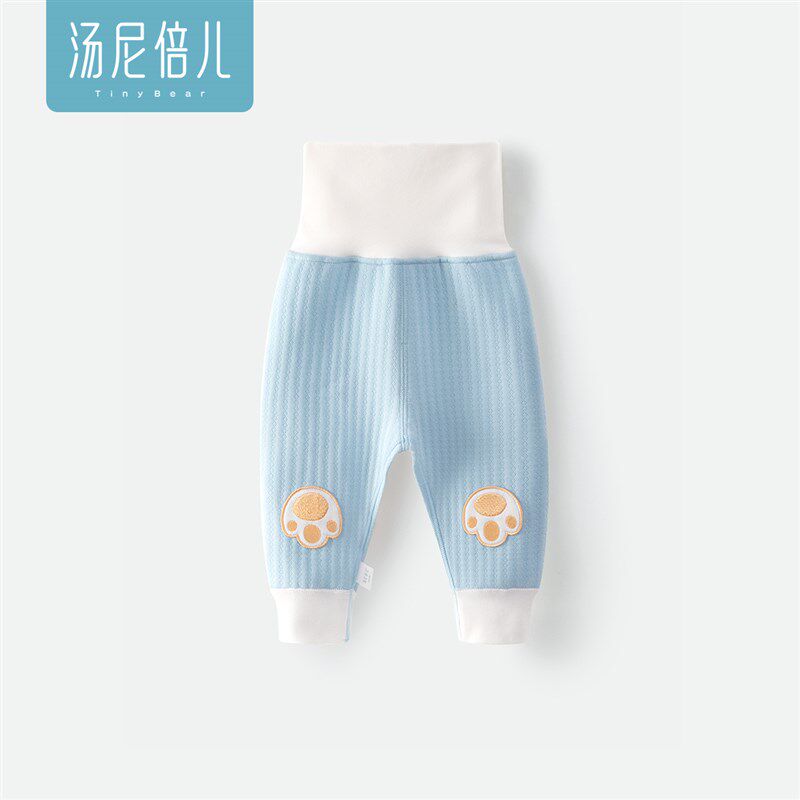 汤尼倍儿婴儿夹棉高腰裤子秋冬保暖睡裤新生儿长裤宝宝打底护肚裤