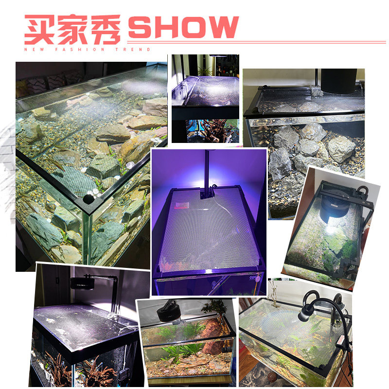 防跳网网罩鱼缸盖板防止鱼跳缸磁吸爬箱纱网雷龙网盖溪流缸鱼缸盖