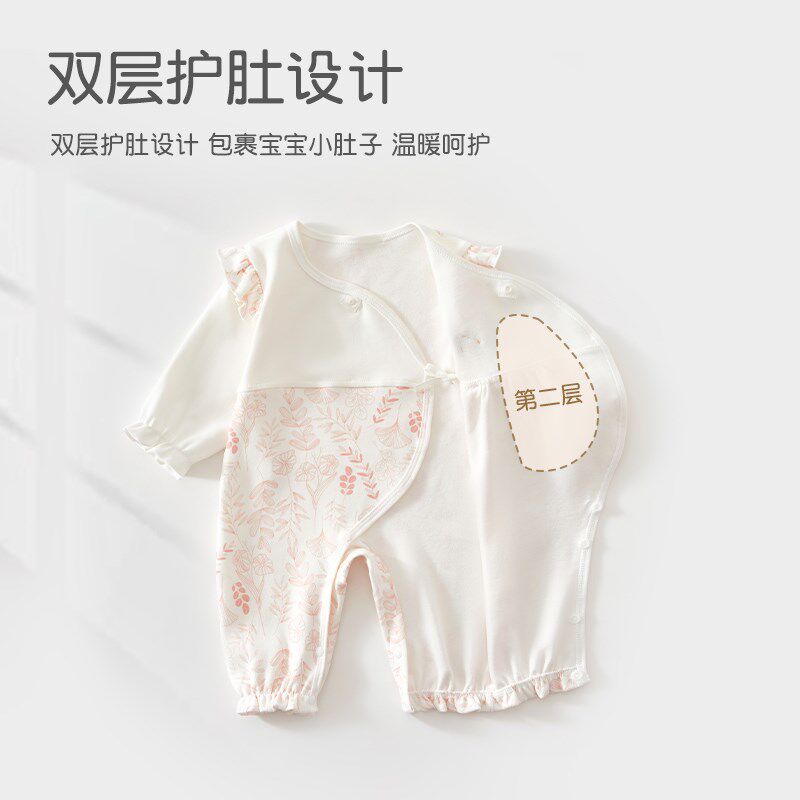 新生儿婴儿衣服春秋款长袖连体衣初生婴幼儿宝宝内衣薄款睡衣a类3