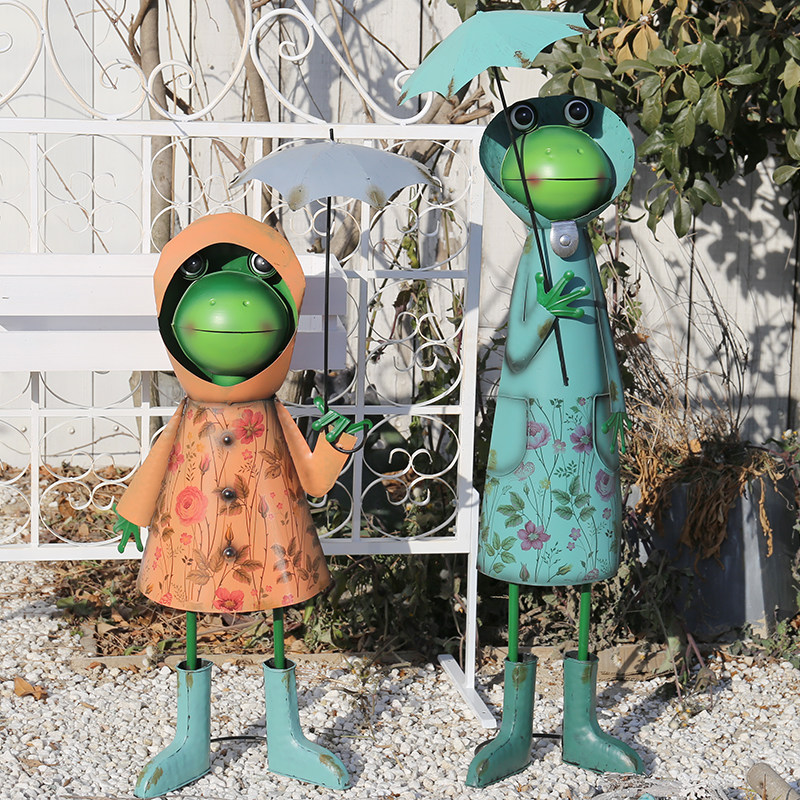 田园青蛙摆件一对装饰雨伞雨衣可爱站立花园园艺庭院别墅造景饰品,家居饰品,装饰摆件,淘宝优惠券,粉丝福利购,淘宝优惠卷