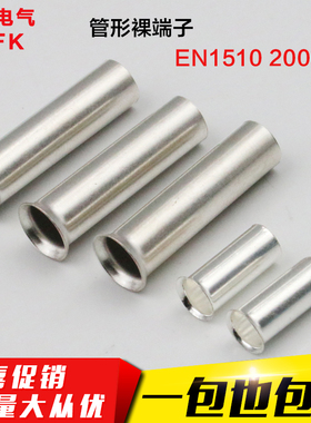 管型裸端子EN1510针形插针冷压接线紫铜裸铜管线耳铜鼻接头2000只