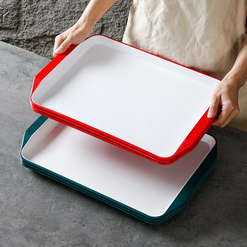 密胺餐具双色托盘长方形商用餐厅饭店酒店端菜上菜餐盘面包店拖盘,餐饮具,餐用托盘,淘宝优惠券,粉丝福利购,淘宝优惠卷