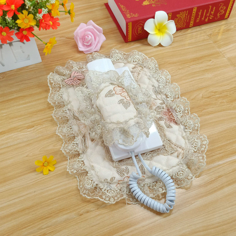 门铃电话套贴墙遮挡装饰盒欧式可视对讲布艺蕾丝电表箱防尘保护罩