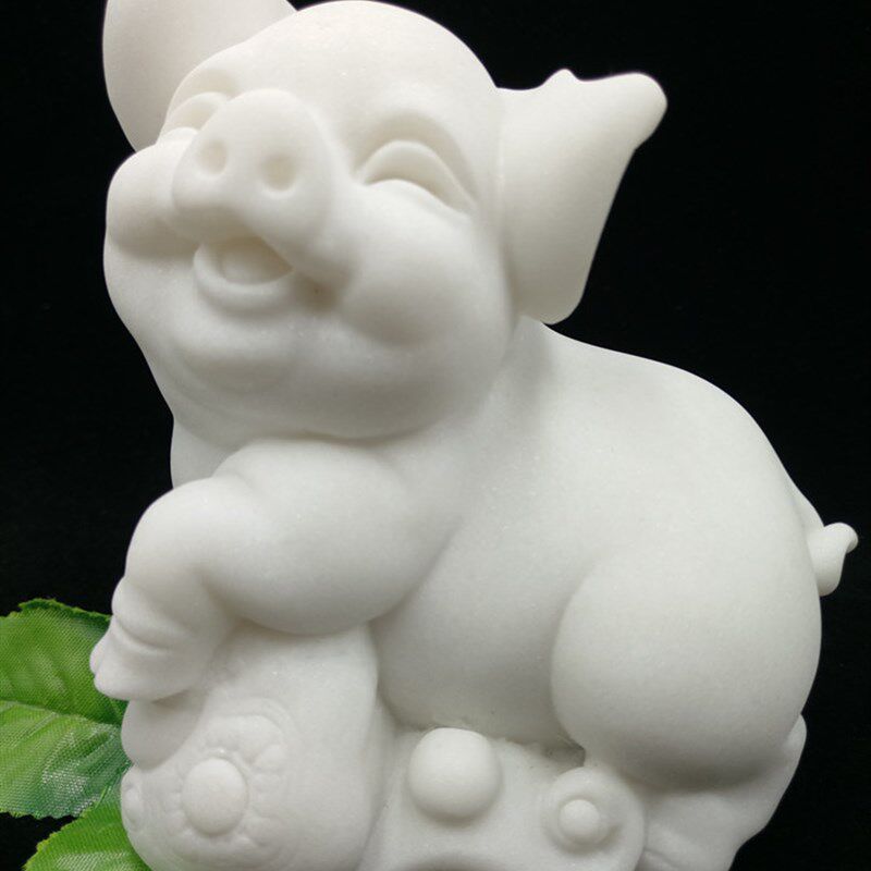十二生肖猪汉白玉大足石刻石雕艺术品送礼书房办公室摆件家装饰品