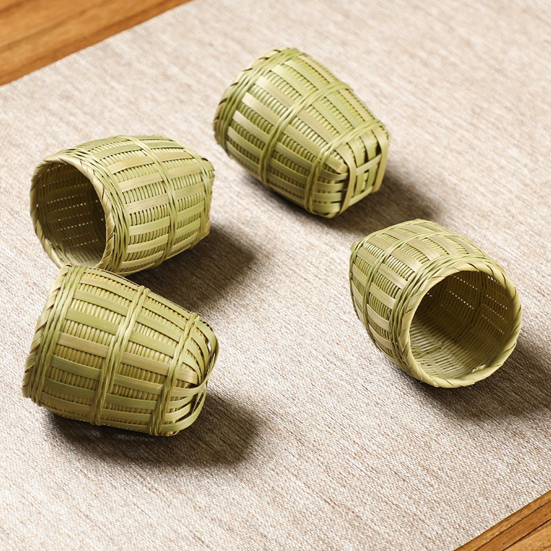 手工竹编制品 迷你圆形小竹篓 全青小箩筐 茶叶过滤器 创意把玩件