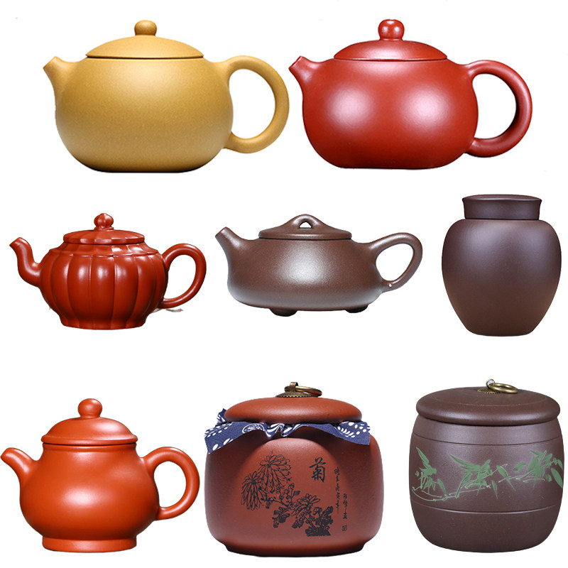 样板房茶室中式博古架紫砂茶壶茶宠小茶壶功夫茶具紫砂茶叶罐摆件