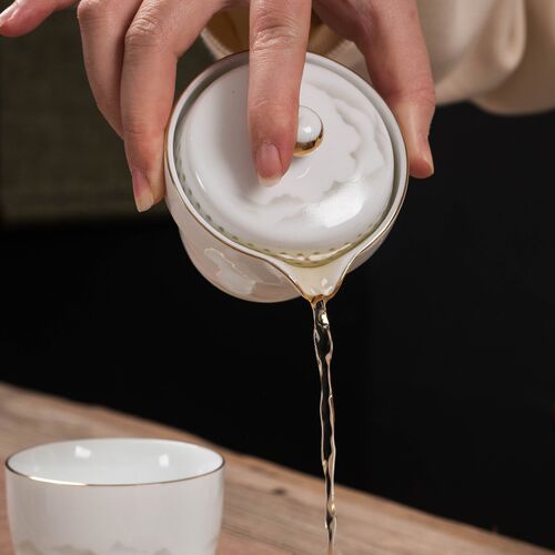 一壶三杯旅行茶具羊脂玉瓷快客杯轻奢便捷户外旅行泡茶小套装礼品