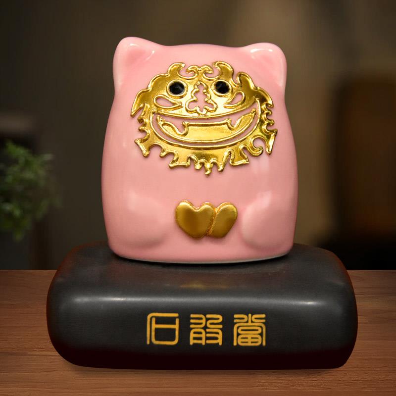 石敢当小摆件可爱创意泉州狮子门口客厅桌面装饰厦门漆线雕工艺品