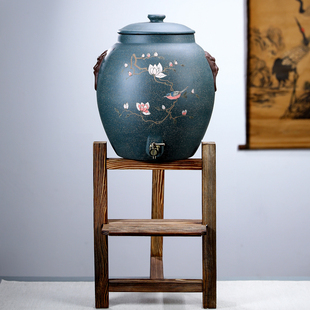 听壶居新品紫砂水缸家用储水罐厨房存水桶茶道缸自助泡茶缸水包邮