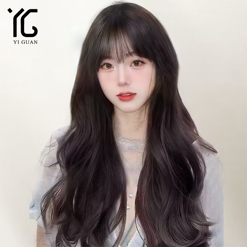 假发女长发真发全真人发丝自然蕾丝无痕全头递针大波浪卷发假发套