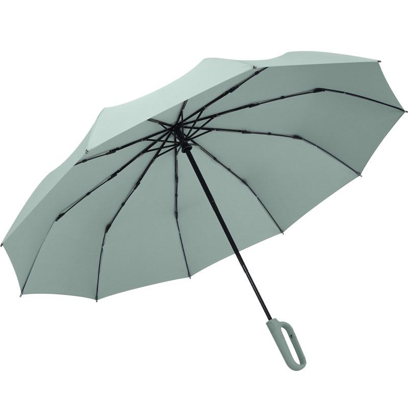 个性创意10骨加固抗风三折全自动折叠伞男女士简约便携挂钩雨伞潮