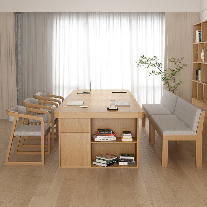 客厅实木大书桌书柜一体写字桌家用去客厅化学习桌子办公桌工作台,住宅家具,书桌,淘宝优惠券,粉丝福利购,淘宝优惠卷