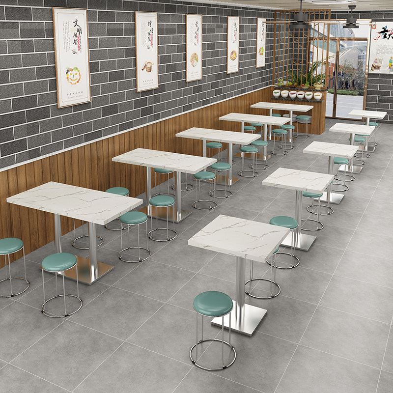 商用快餐桌椅组合奶茶店烧烤早餐汉堡店小圆桌餐饮面馆长方形桌子,住宅家具,板木餐桌,淘宝优惠券,粉丝福利购,淘宝优惠卷