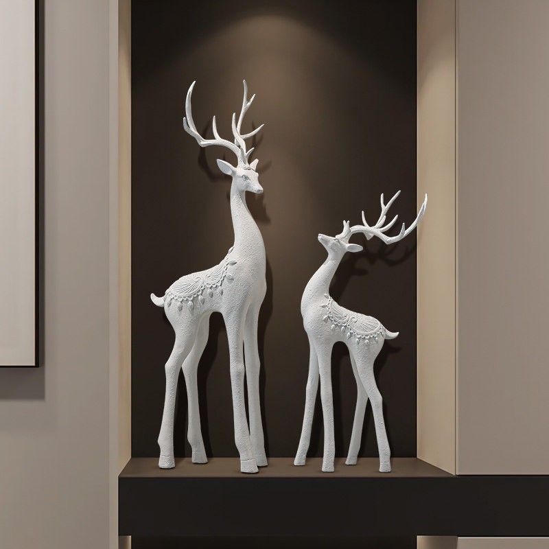 入户玄关招财鹿落地摆件客厅壁龛电视柜旁边高级感艺术品大型装饰,家居饰品,落地摆件,淘宝优惠券,粉丝福利购,淘宝优惠卷