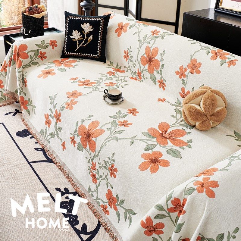 加厚款中式复古沙发巾全盖雪尼尔四季通用沙发盖布一整张套罩毯子