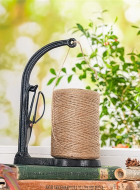 Sungmor 铸铁麻绳架桌面摆件手工礼品缠绕绳庭院阳台复古编织装饰