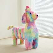 网红圈圈彩虹狗坐椅猫咪坐凳卡通宝宝椅子换鞋 凳网红儿童动物座椅