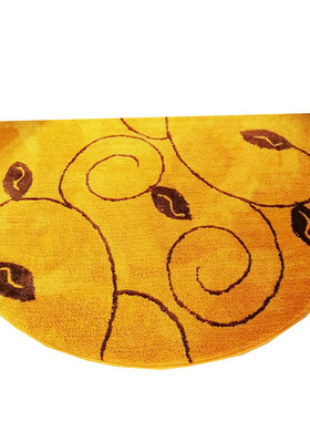 家用金黄色树叶地垫门垫卧室门口进门地毯浴室半圆形防滑脚垫机洗