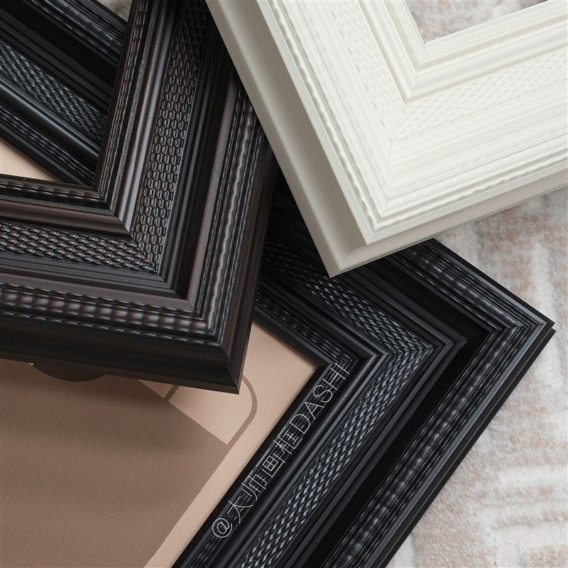 可定制中古复古实木油画框外框黑色白色欧式相框镜框装裱拼图挂墙,家居饰品,相框/画框,淘宝优惠券,粉丝福利购,淘宝优惠卷