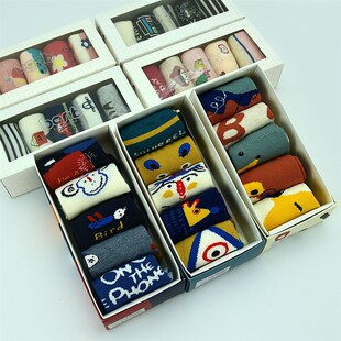 斑比儿童袜子春秋中厚中筒无骨纯棉班比男童女童秋冬中大童学生袜