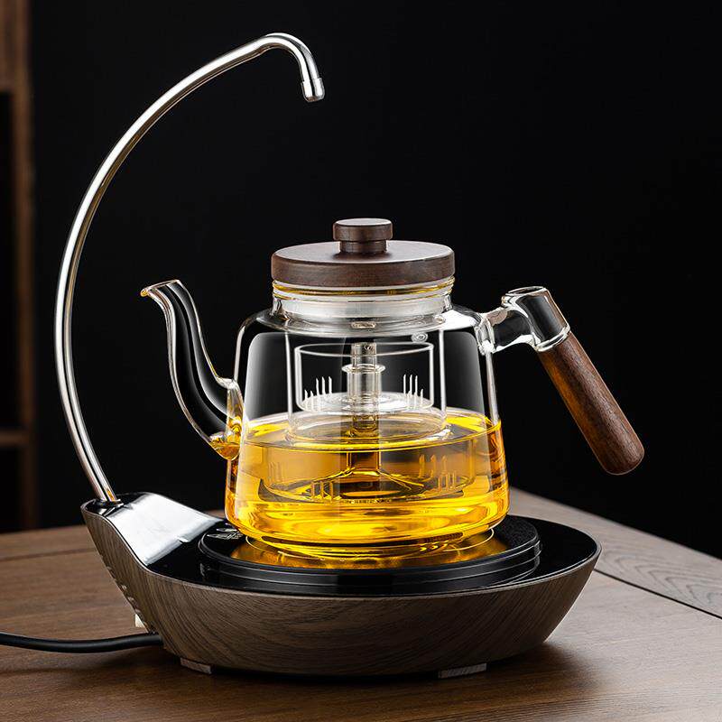 加厚大容量玻璃蒸汽煮茶器套装家用电陶炉抽水茶壶茶具茶炉烧水壶